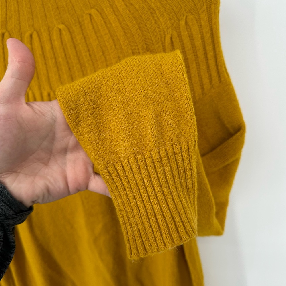Anthropologie Women's Mock Turtleneck Sweater Mustard Yellow Soft Size Small - Picture 5 of 11